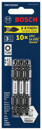 Bosch ITDET202503 3 pc. Impact Tough 2.5 In. Torx #20 Double-Ended Bits