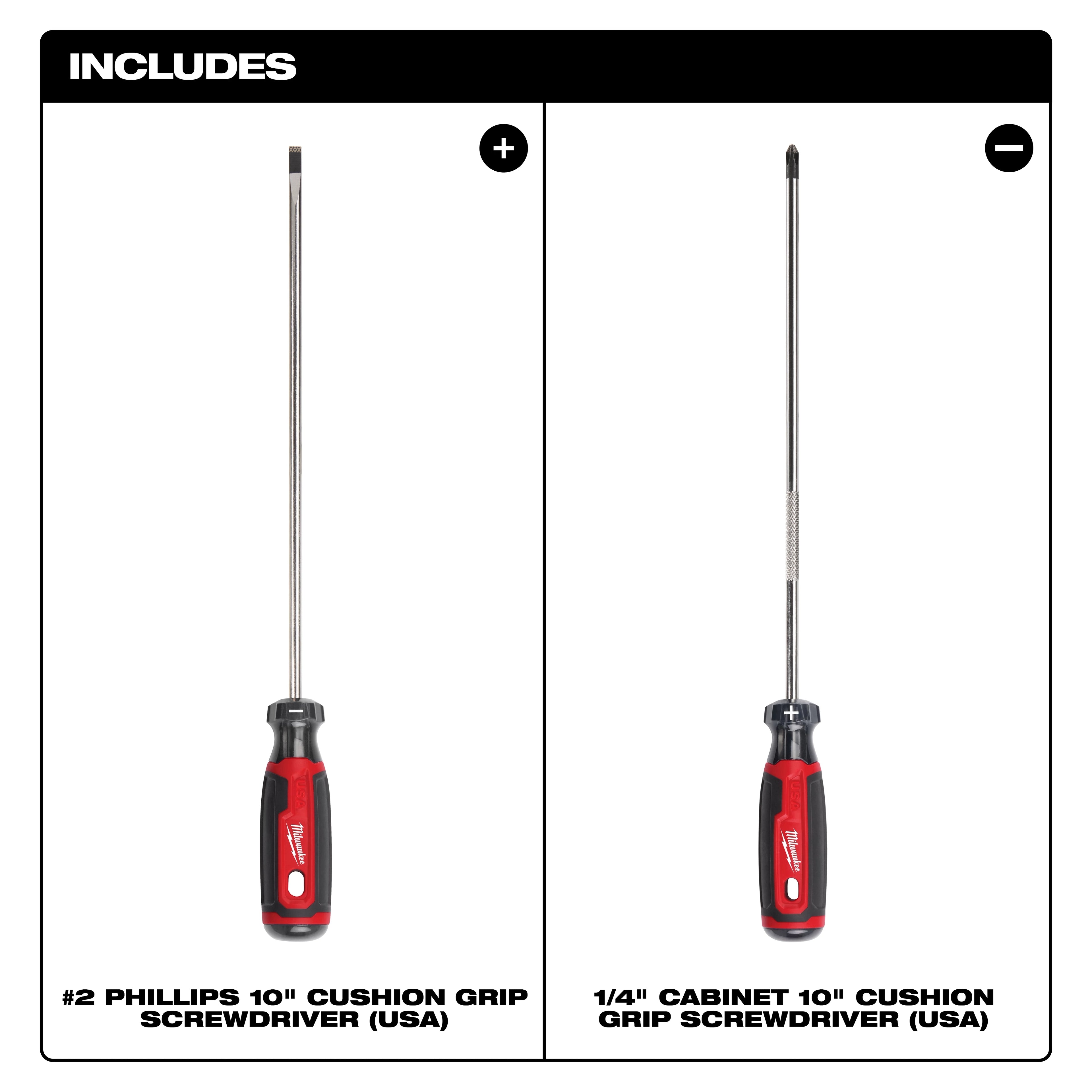 2PC Cushion Grip Screwdriver Set