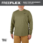 Milwaukee FREEFLEX Hybrid Work Tee - Long Sleeve - Green