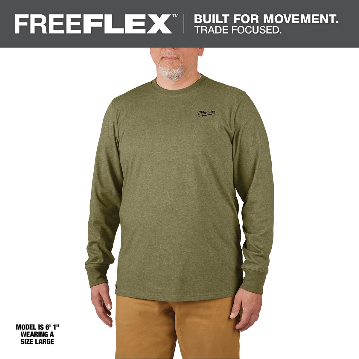 Milwaukee FREEFLEX Hybrid Work Tee - Long Sleeve - Green