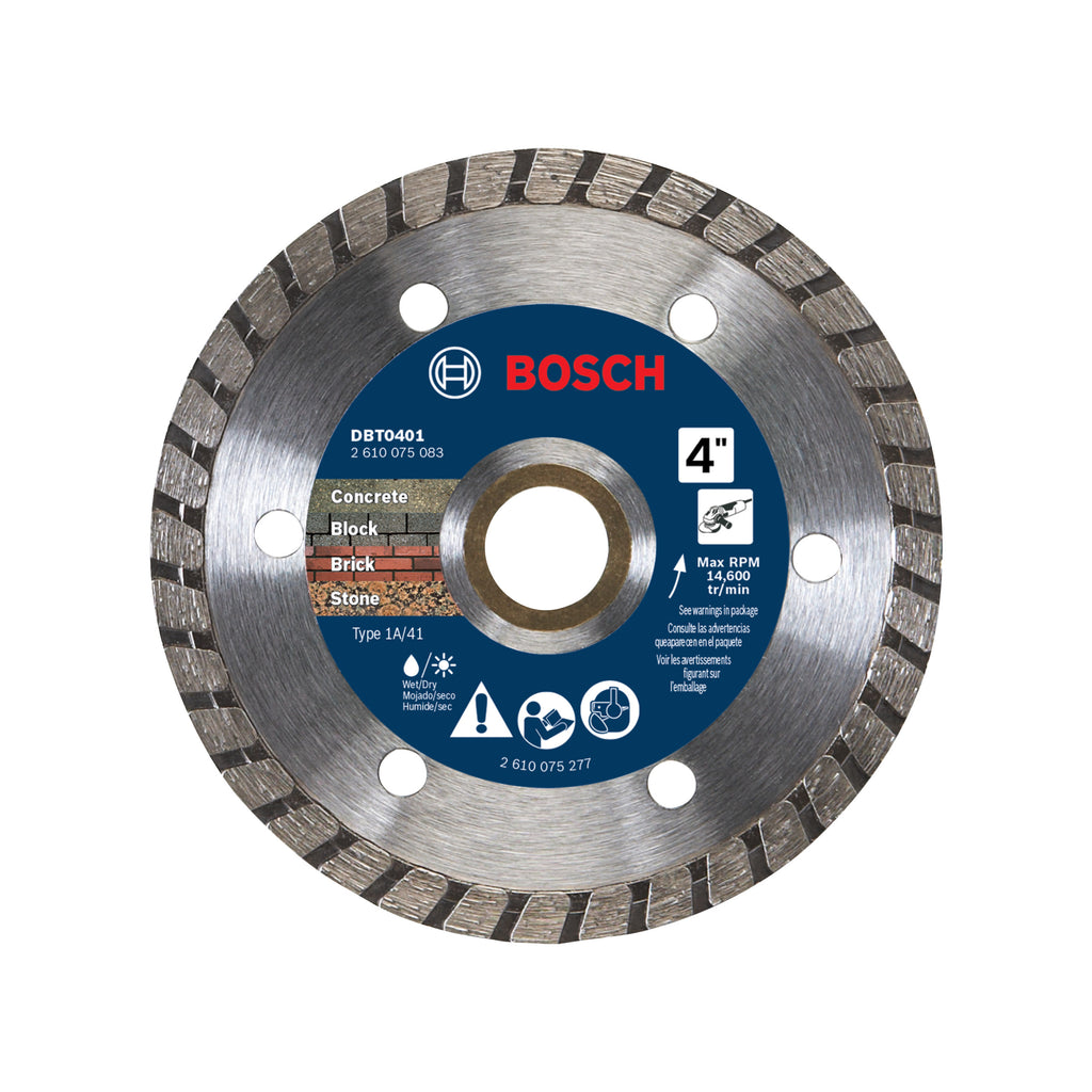 Bosch DBT0401 4 In. Turbo Rim Diamond Blade for Smooth Cuts