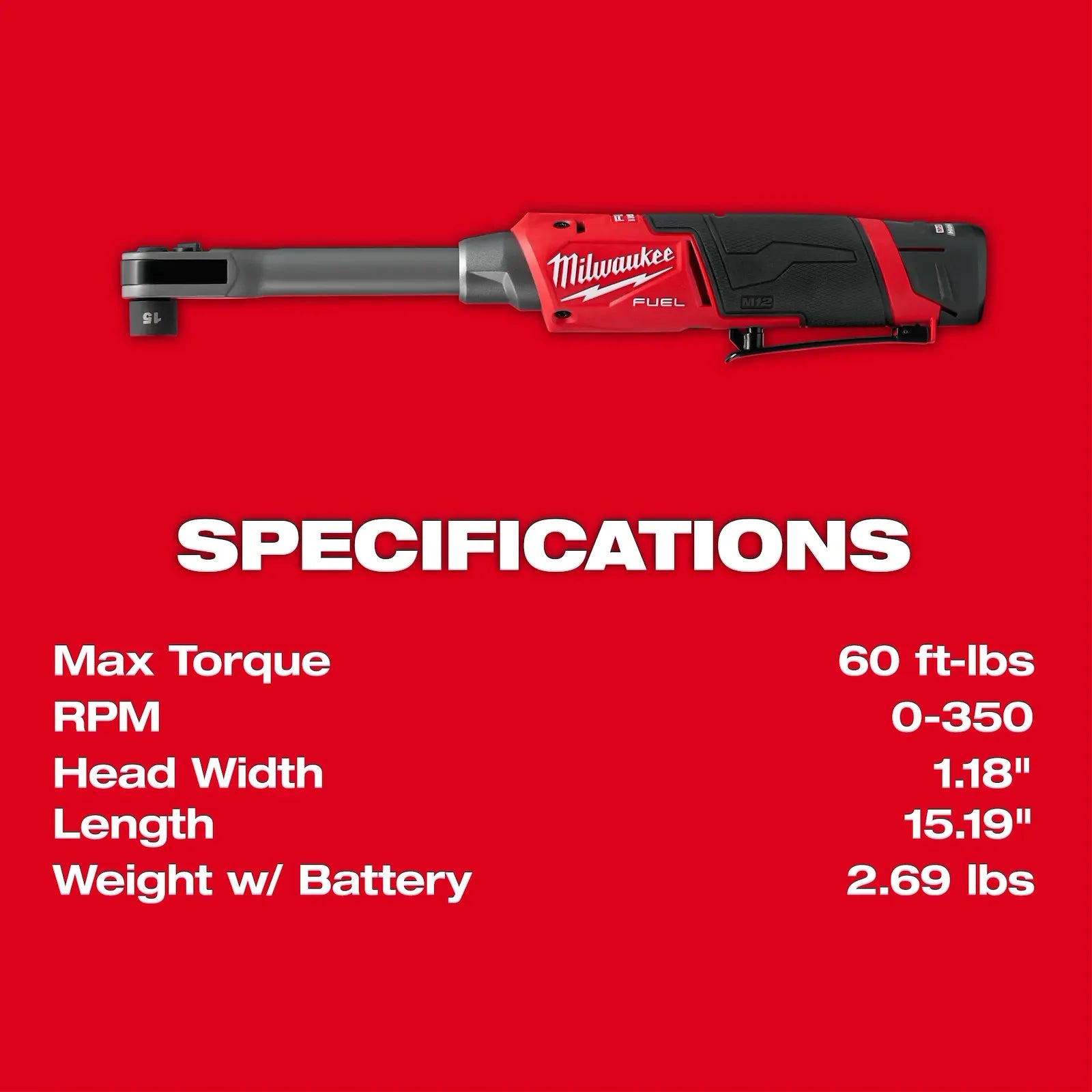 M12 FUEL™ INSIDER™ Extended Reach Box Ratchet