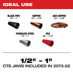 M12™ FORCE LOGIC™ Press Tool Kit w/ ONE‑KEY™ with 1/2" – 1" CTS‑V Jaws