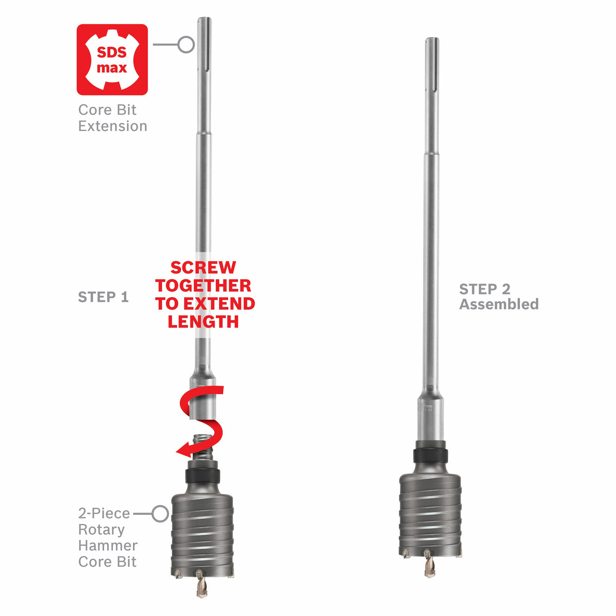 Bosch CAM018 18 In. SDS-max Core Bit Extensions