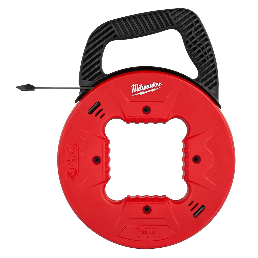 Milwaukee 25’ 1/4" Steel Fish Tape with  Low Profile Tip | 48-22-4181