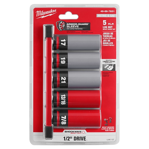 SHOCKWAVE™ Impact Duty 1/2 Drive SAE & Metric 5PC Lug Nut Wheel Socket Set - 49-66-7831 - image 5
