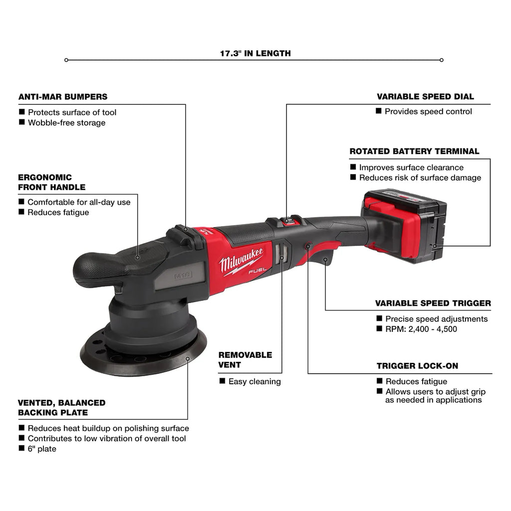 Milwaukee M18 FUEL 21mm Random Orbital Polisher – Configuration Options