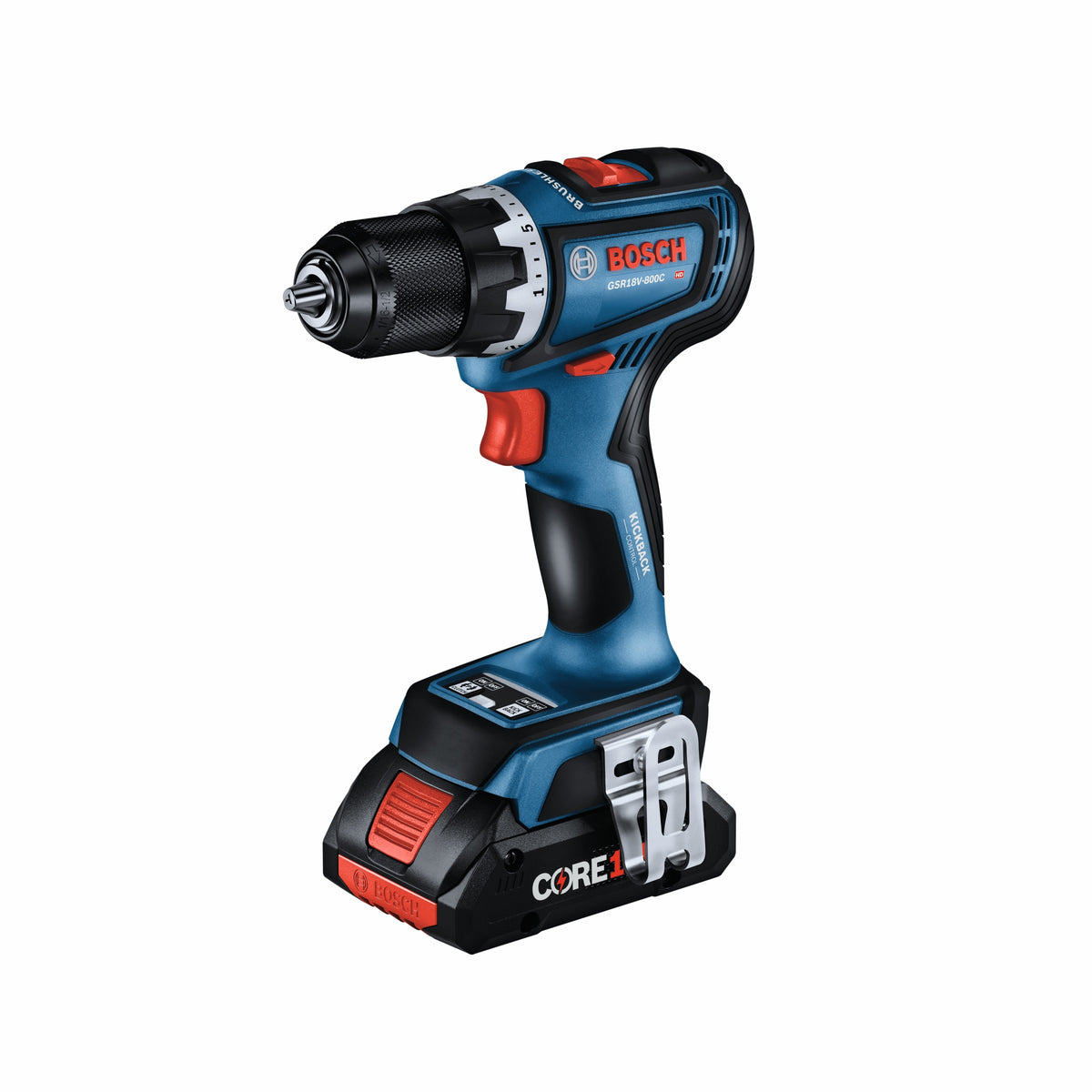 Bosch GSR18V-800CB24 18V Brushless Connected-Ready 1/2 In. Drill/Driver Kit with (2) CORE18V 4 Ah Advanced Power Batteries