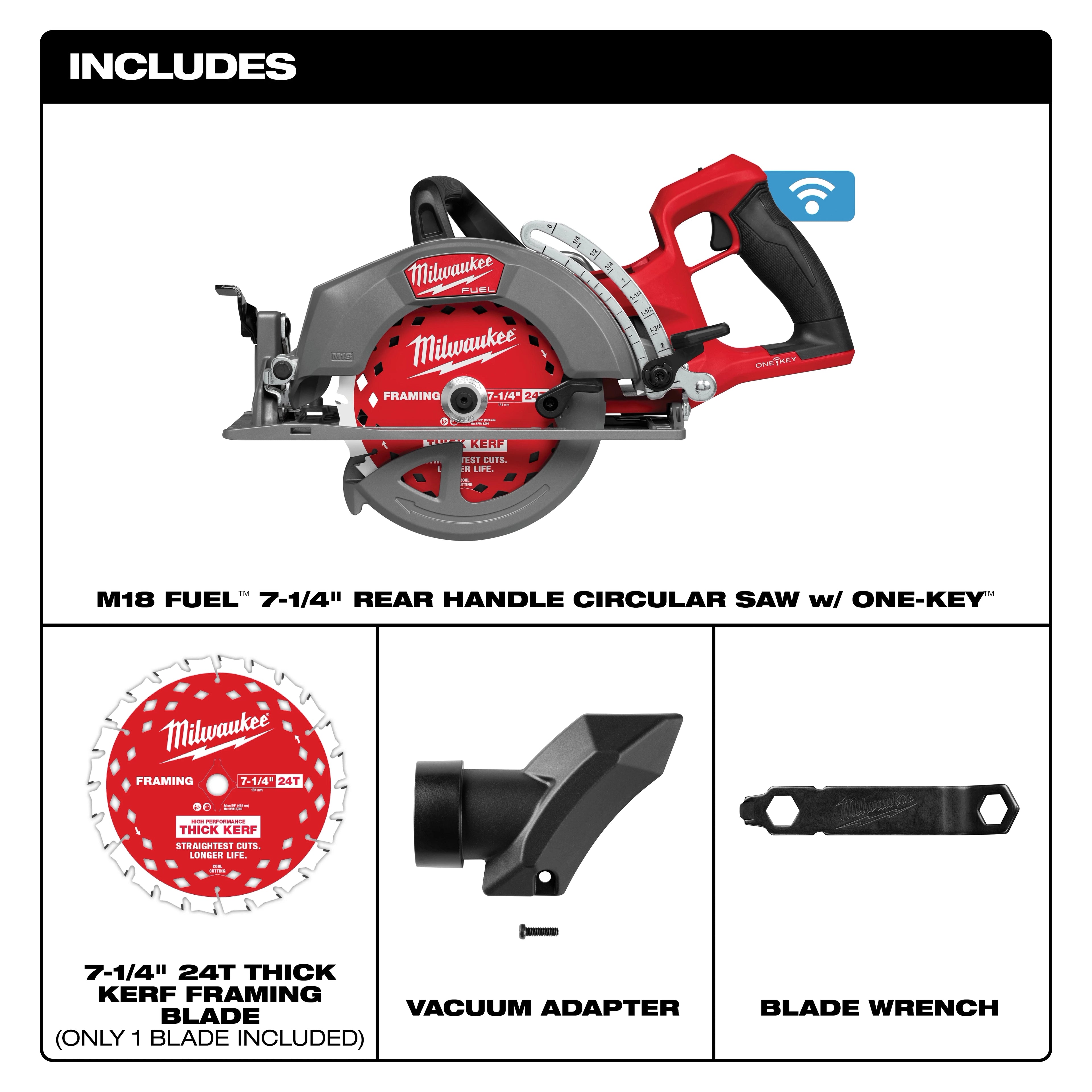 M18 FUEL™ 7-1/4" Rear Handle Circular Saw w/ONE-KEY ™