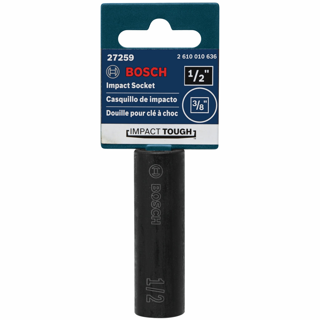 Bosch 27259 1/2 In. Impact Tough Deep Well Socket, 3/8 In. Shank