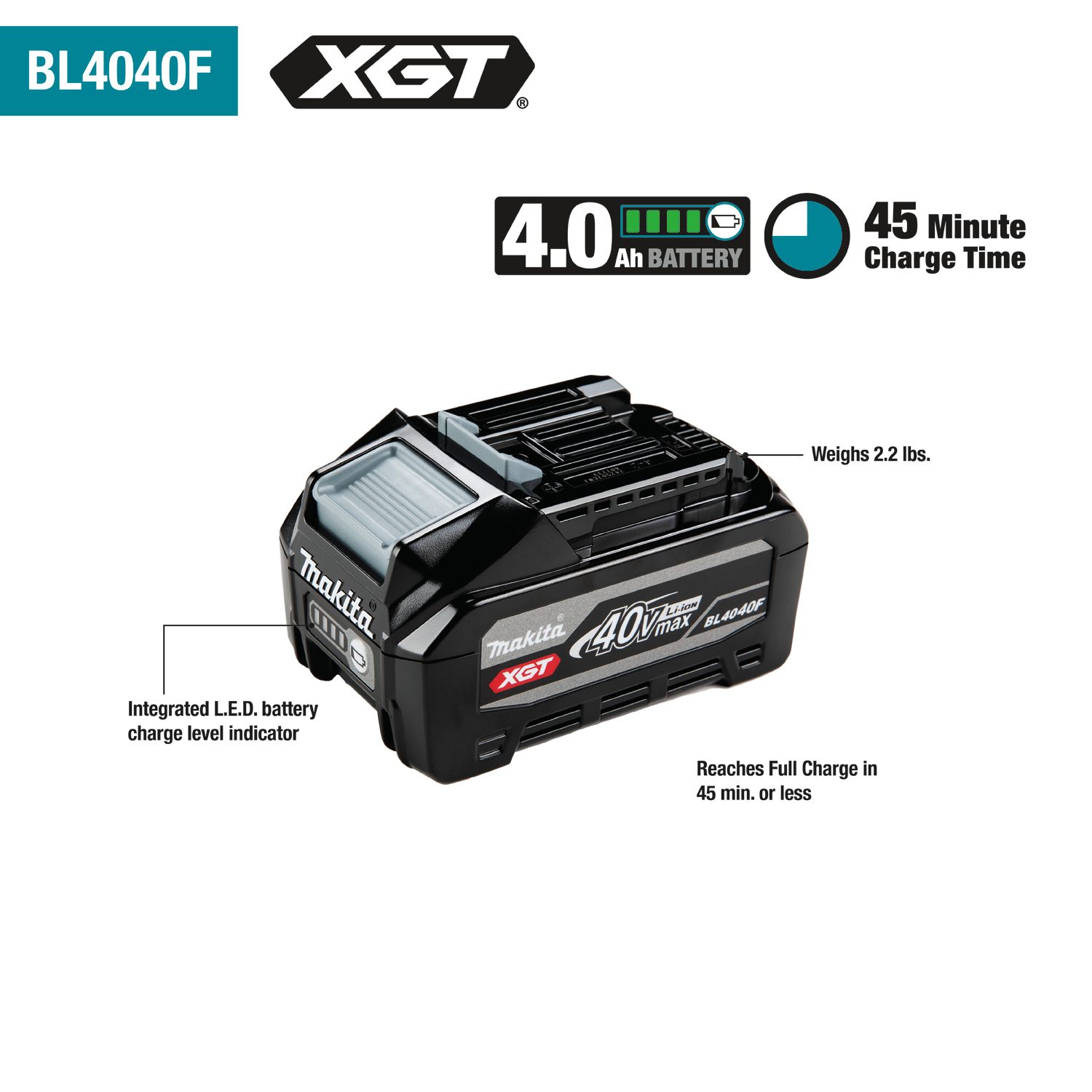 40Vmax XGT High Power Battery, 4.0Ah (BL4040F)
