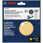 Bosch SRM6R060 5 pc. 60 Grit 6 In. Multi-Hole Hook-And-Loop Sanding Discs