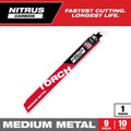 9" 10 TPI TORCH™ with NITRUS™ Carbide Teeth SAWZALL® Blade for Conduit and Strut (1 PK)