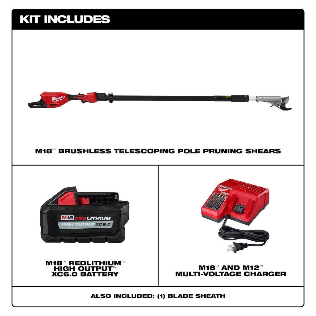 Milwaukee M18 Brushless Telescoping Pole Pruning Shears – Configuration Options