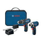Bosch CLPK241-120 12V Max 2-Tool Combo Kit with 3/8 In. Hammer Drill/Driver, Impact Driver and (2) 2.0 Ah Batteries