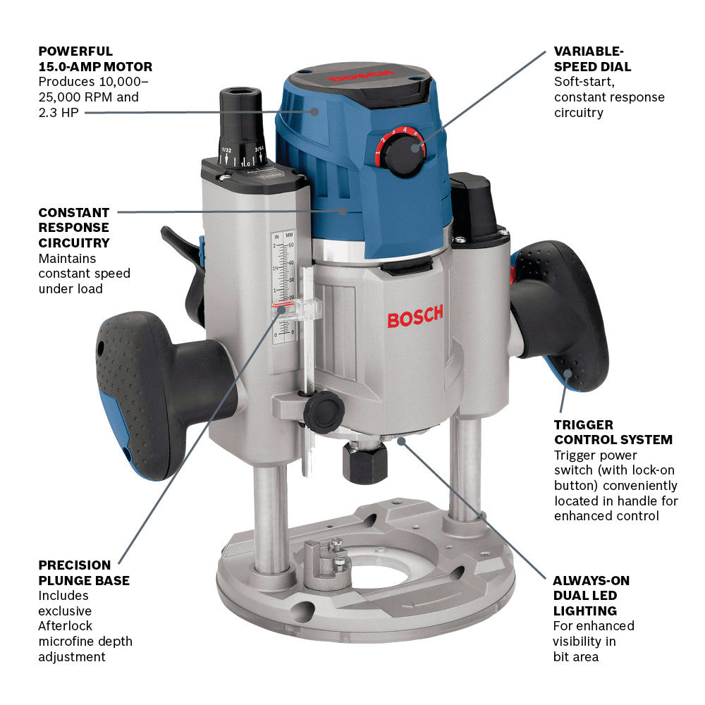 Bosch MRP23EVS 2.3 HP Electronic Plunge-Base Router