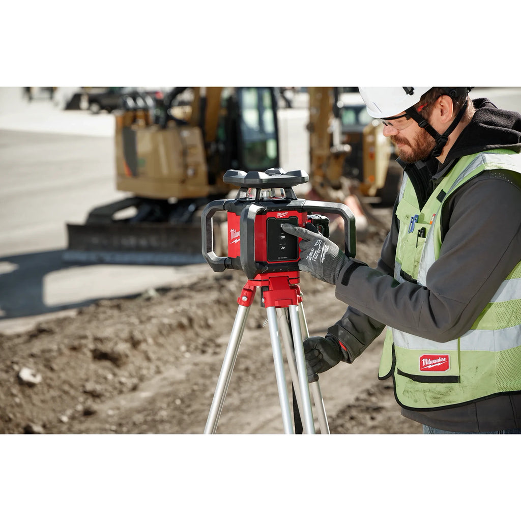 Milwaukee M18 Red Exterior Rotary Laser Level Kit with  Receiver | 3701-21