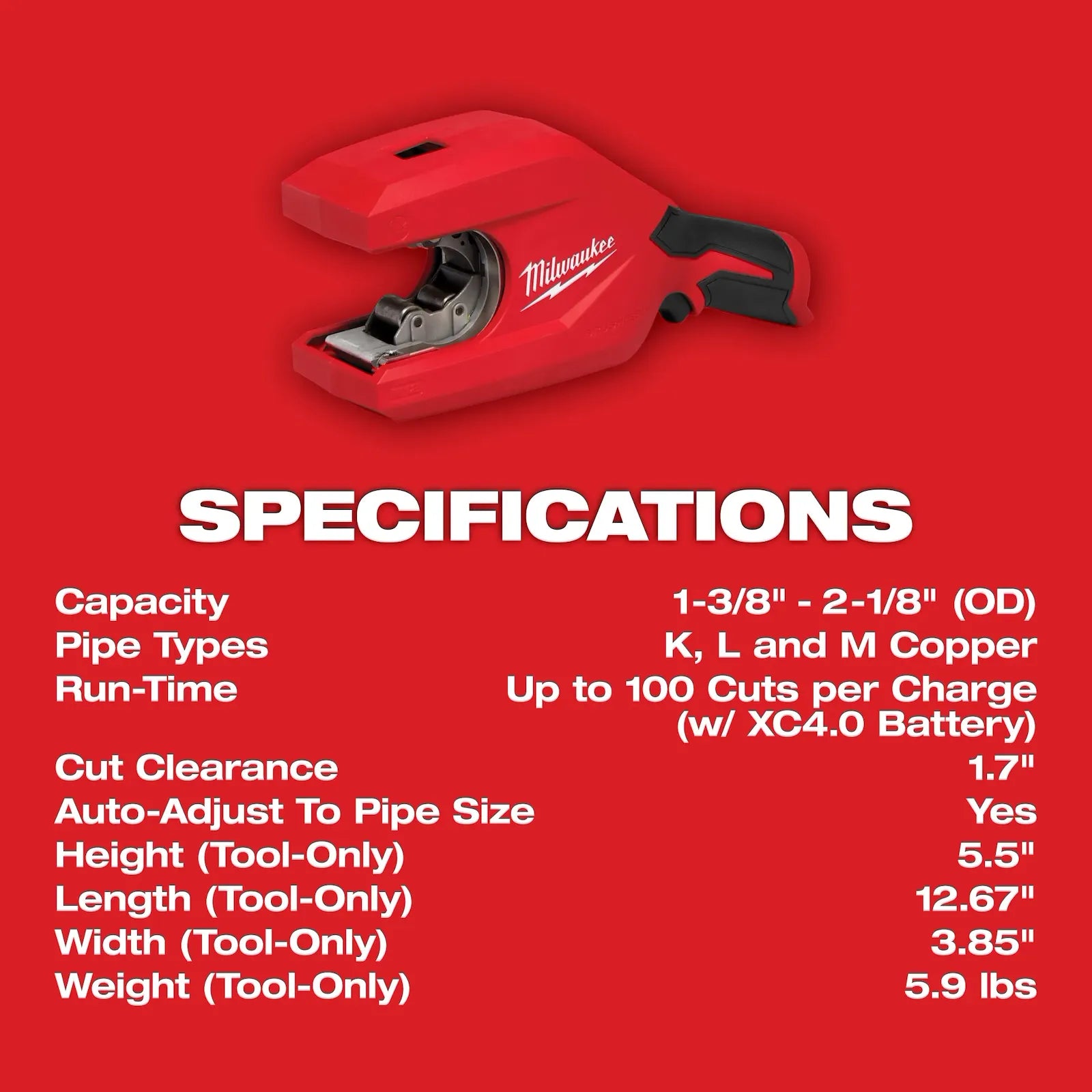 M12™ Brushless 1-1/4" - 2" Copper Tubing Cutter
