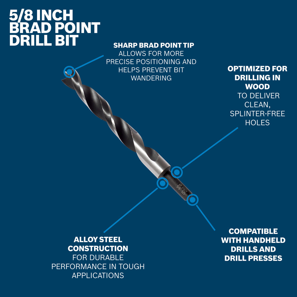 Bosch BP14609 5/8 In. Brad Point Drill Bit