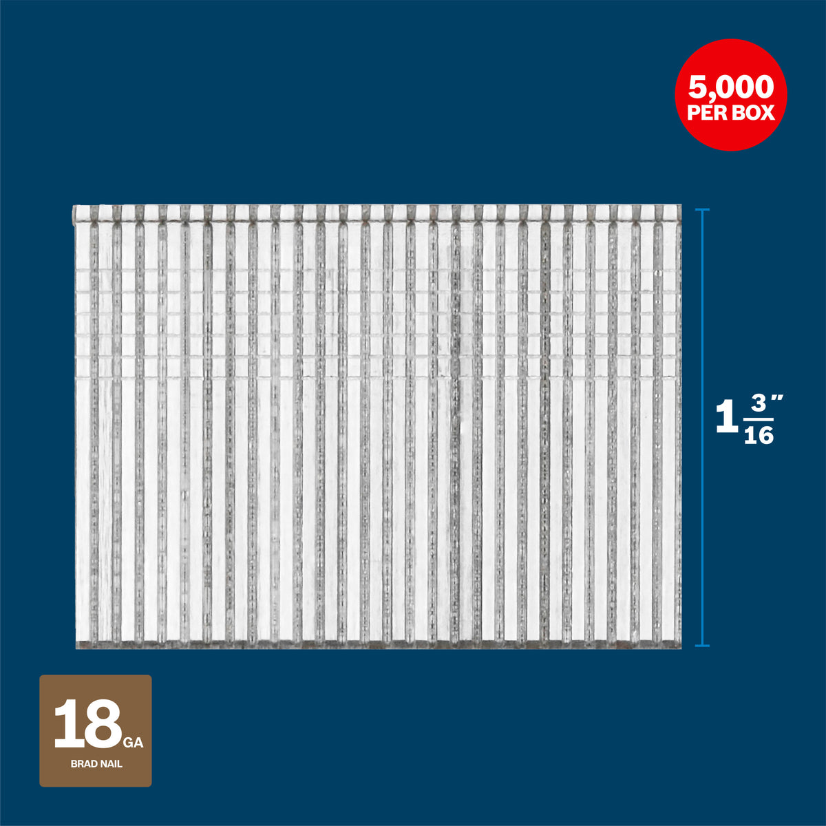 Bosch GNH18G116GV 1-3/16 In. x 18ga Brad Nails (5000 Per Box)