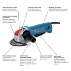 Bosch GWX10-45PE 4-1/2 In. X-LOCK Ergonomic Angle Grinder with Lock-On Paddle Switch
