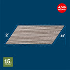 Bosch GNH15G200GV 2 In. x 15ga 34-Degree Finish Nails (4000 Per Box)