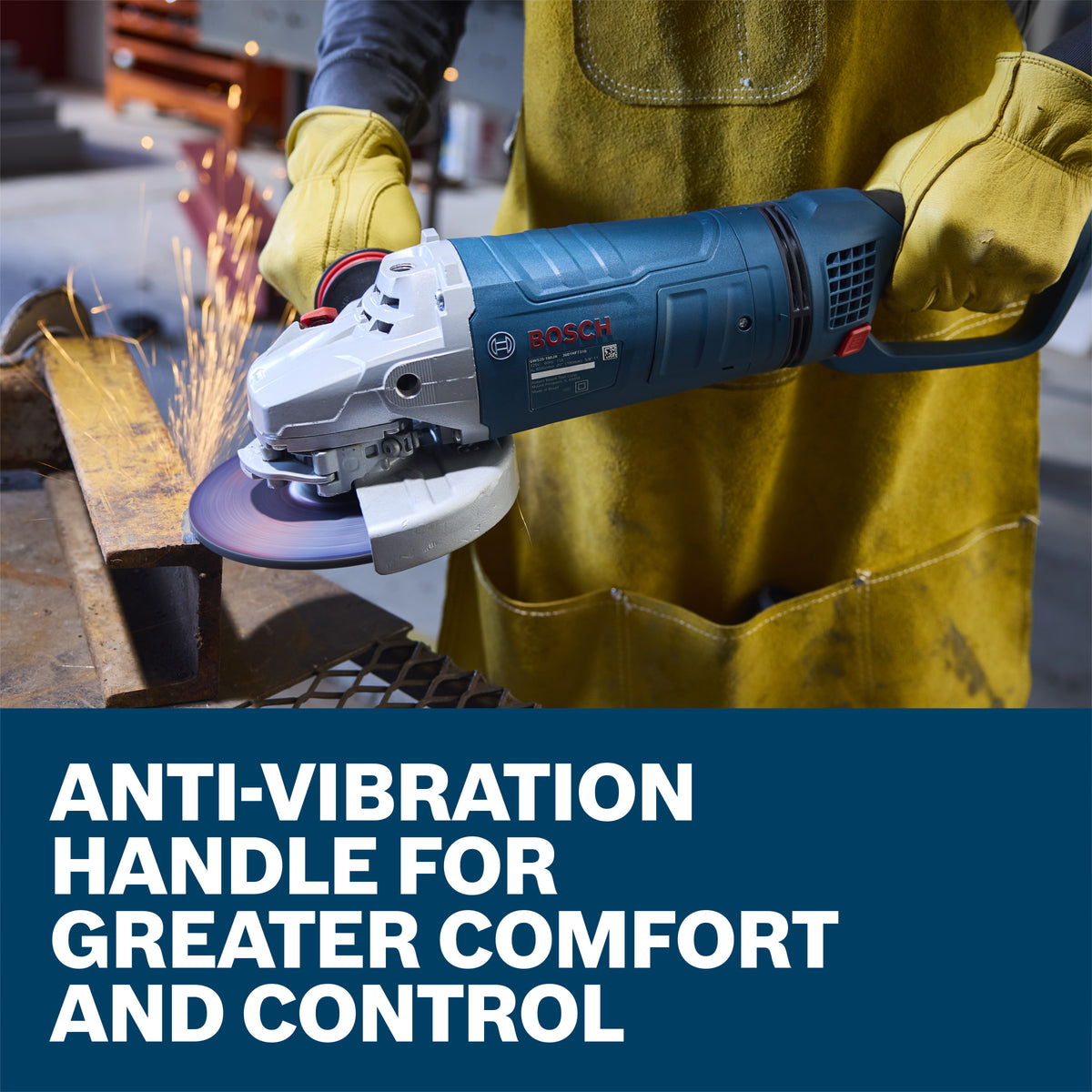 Bosch GWS25-180PR 7 In. Large Angle Grinder – 15 Amp W/ No-Lock On Trigger Switch and Rotatable Main Handle