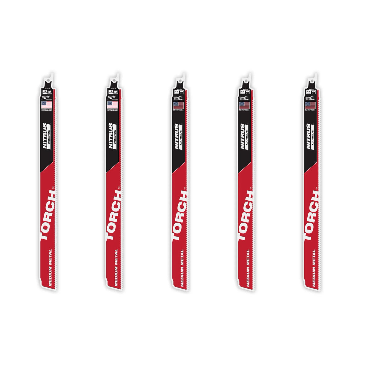 Milwaukee 12" 10TPI TORCH with NITRUS Carbide Teeth for Conduit and Strut 5PK | 48-00-6553