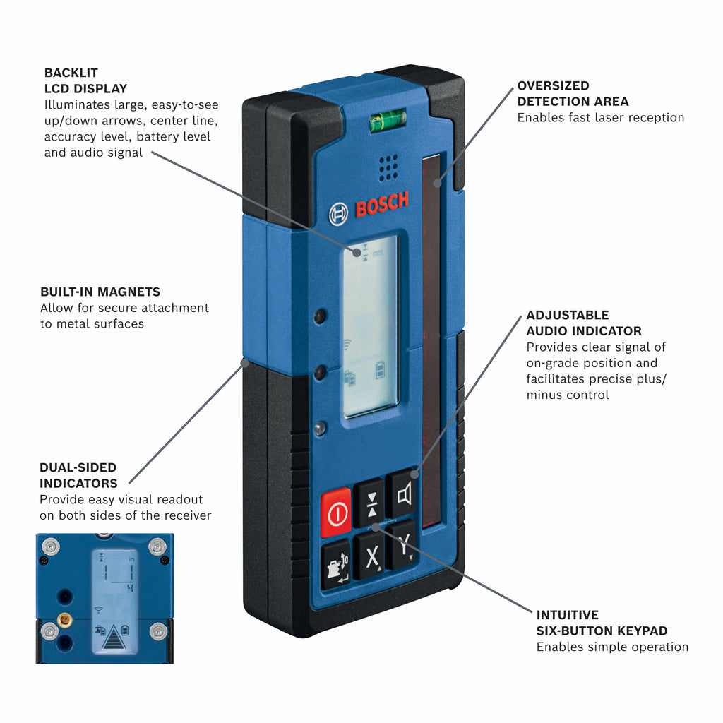 Bosch LR40 2,000 Ft. Red-Beam Rotary Laser Receiver