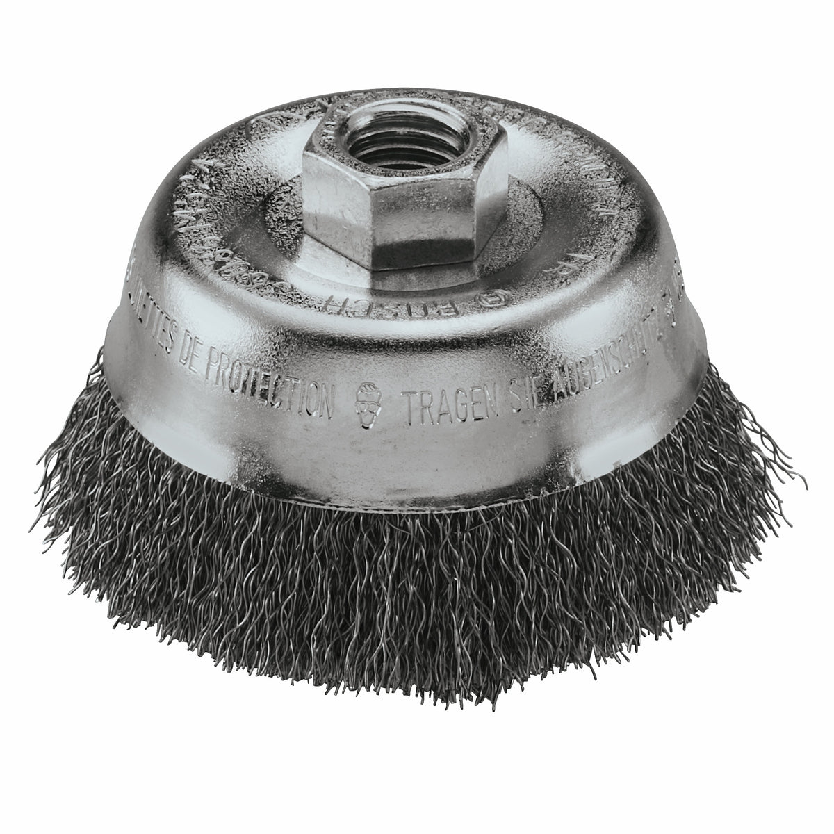 Bosch WB524 3 In. Wheel Dia. 5/8 In.-11 Arbor Carbon Steel Crimped Wire Cup Brush