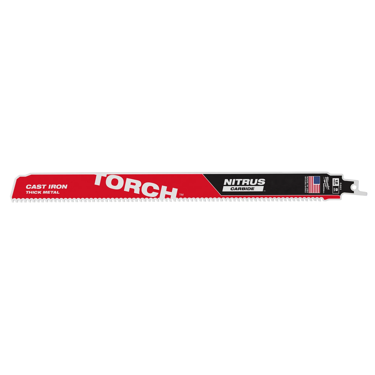 Milwaukee 12" 8 TPI TORCH with NITRUS Carbide for Cast Iron SAWZALL Blade 1PK | 48-00-5263