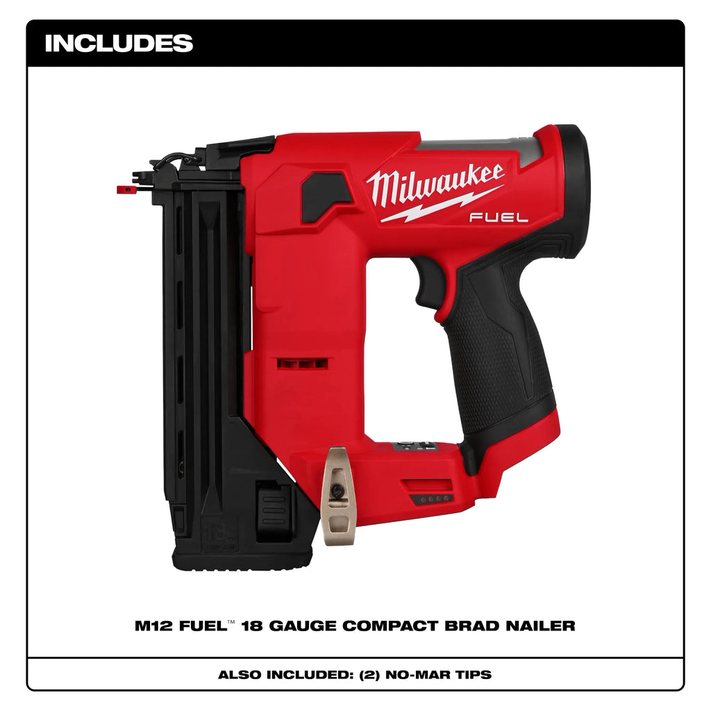 Milwaukee M12 FUEL 18 Gauge Compact Brad Nailer | 2541-20