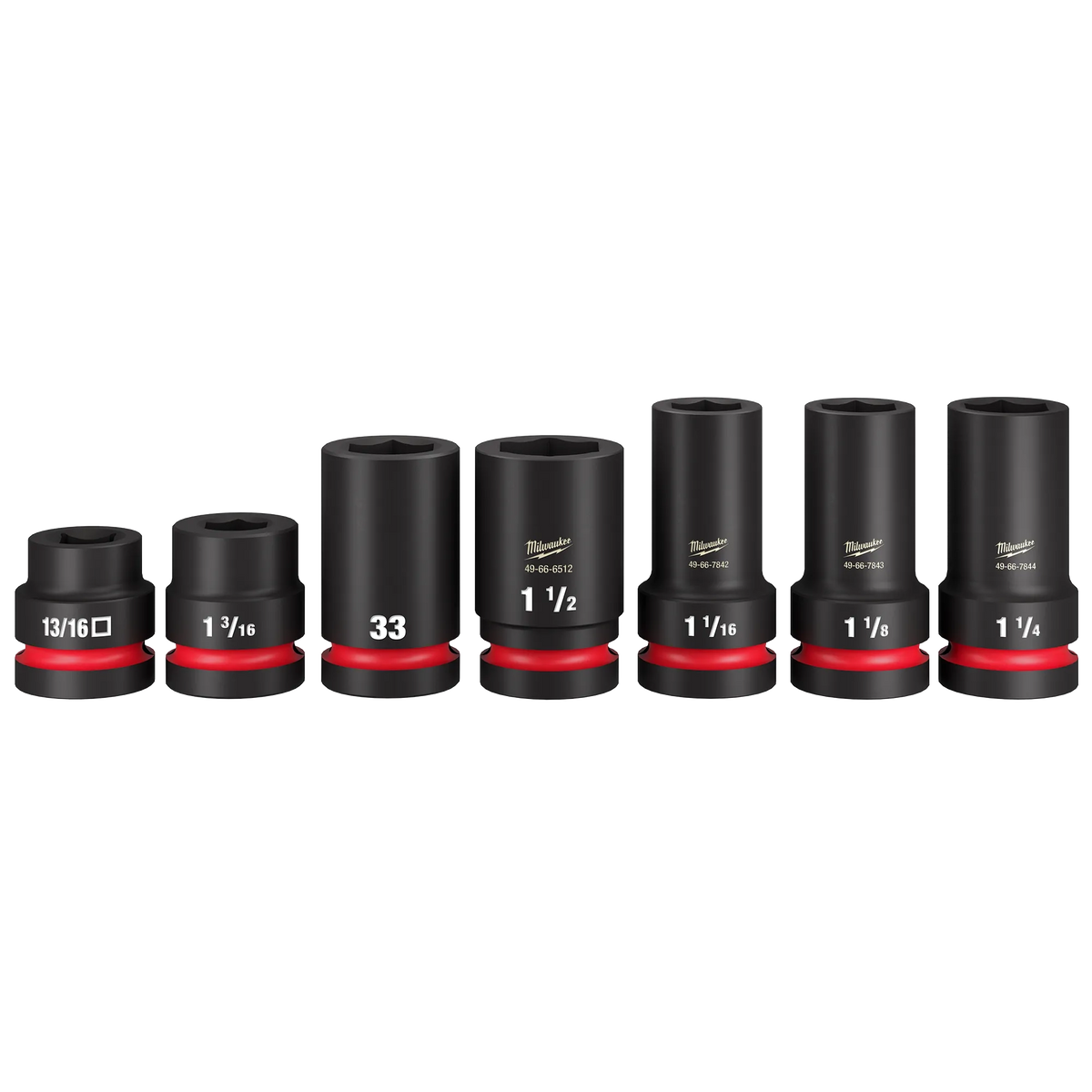 Milwaukee SHOCKWAVE Impact Duty 1” Drive 7-Piece MM & SAE Wheel Service Socket PACKOUT Set | 49-66-7840
