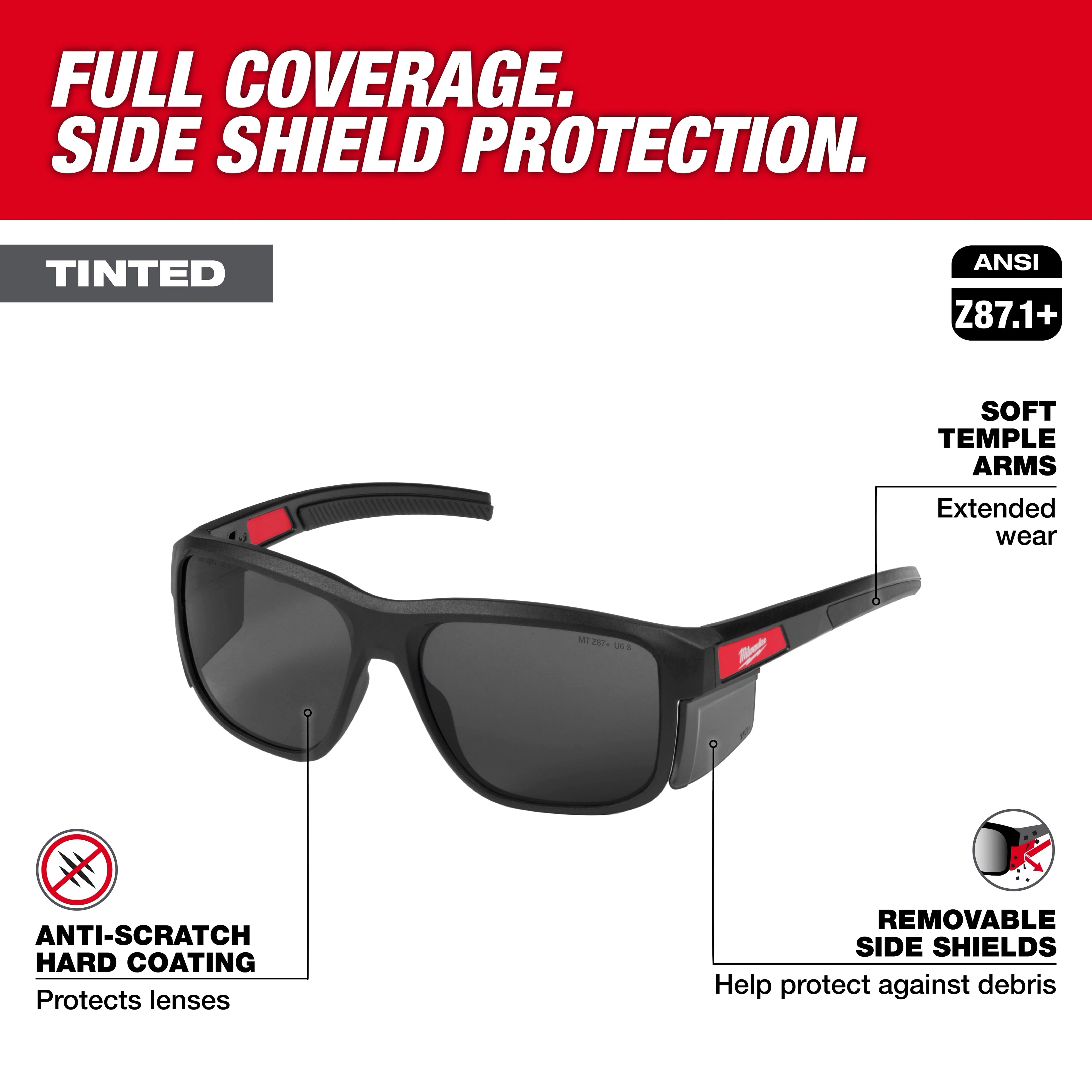 Full Frame Safety Glasses with Removable Side Shields