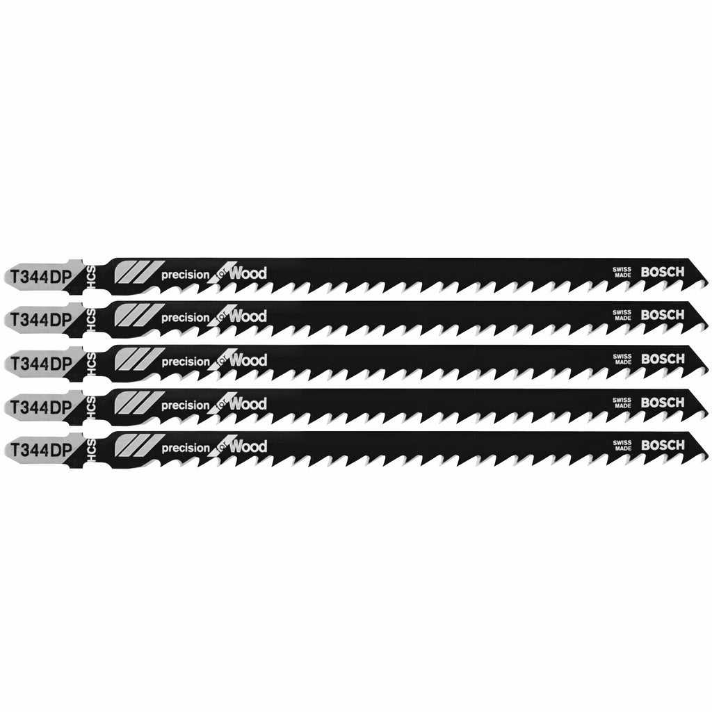 Bosch T344DP 5 pc. 6 In. 6 TPI Precision for Wood T-Shank Jig Saw Blades
