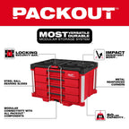 242pc. 1/4”, 3/8”, & 1/2” Drive Metric & SAE Ratchet & Socket Set with PACKOUT™ 4-Drawer Tool Box