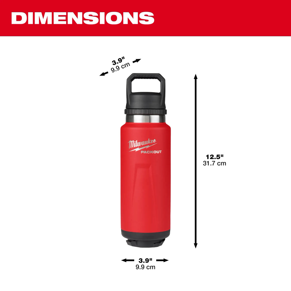 PACKOUT™ 36oz Insulated Bottle with Chug Lid - Red