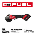 M18 FUEL™ 4-1/2"-6" Braking Grinder, Paddle Switch