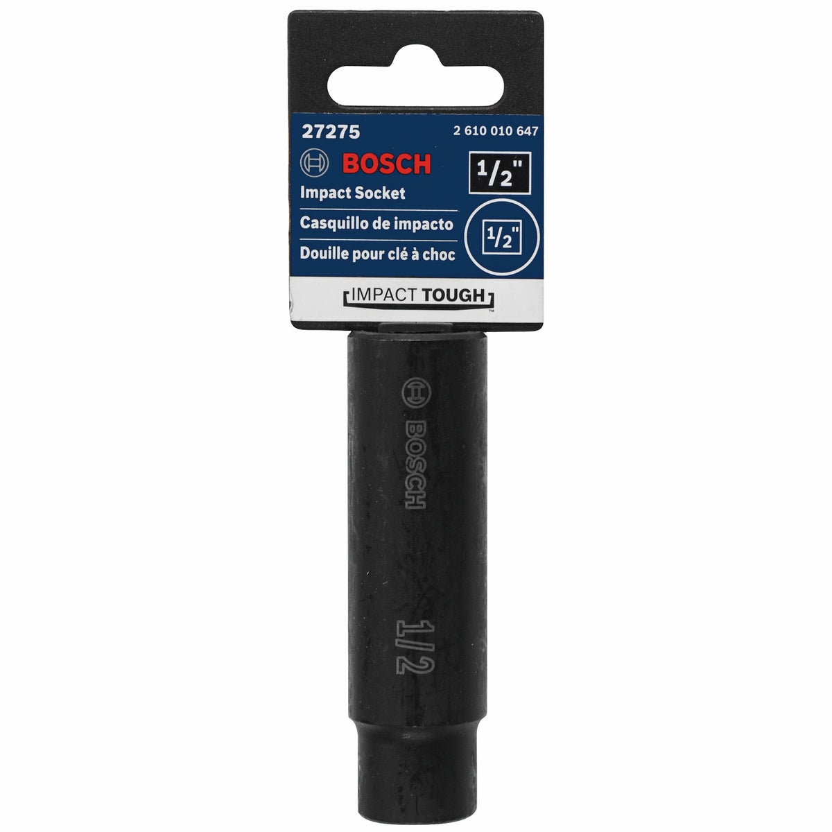 Bosch 27275 1/2 In. Impact Tough Deep Well Socket, 1/2 In. Shank