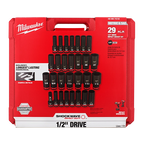 29PC SHOCKWAVE™ Impact Duty 1/2" Drive SAE & Metric Deep 6 Point Socket Set - 49-66-7016 - image 2