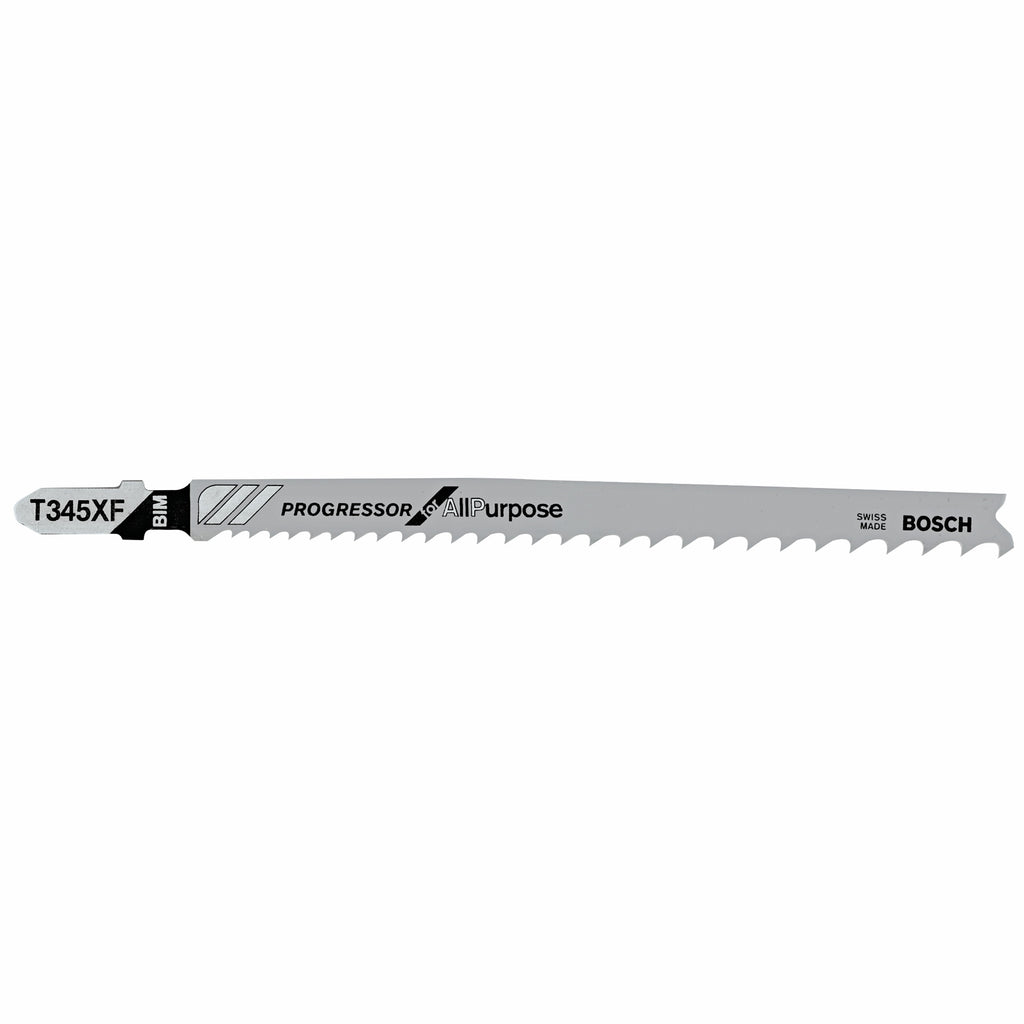 Bosch T345XF100 100 pc. 5-1/4 In. 5-10P TPI Progressor for Wood with Nails T-Shank Jig Saw Blades