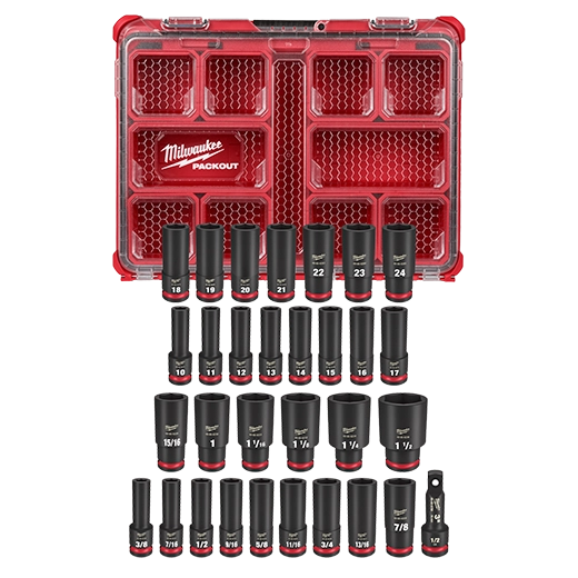 Milwaukee SHOCKWAVE Impact Duty Socket 1/2” Dr 31-Piece PACKOUT Set | 49-66-6806