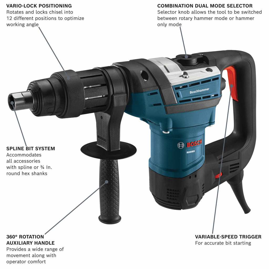 Bosch RH540S Spline 1-9/16 In. Combination Hammer