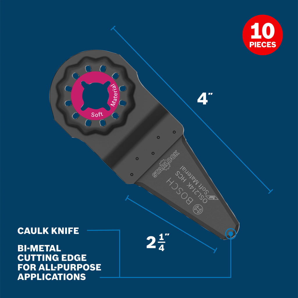 Bosch OSL214K-10 2-1/4 In. Starlock Oscillating Multi Tool Caulk Knife Blade 10 pk.