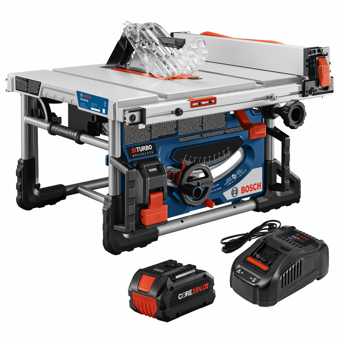 Bosch GTS18V-08N14 PROFACTOR 18V 8-1/4 In. Portable Table Saw Kit with (1) CORE18V 8 Ah High Power Battery