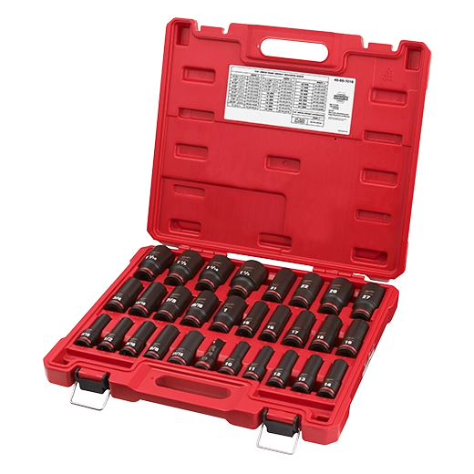 29PC SHOCKWAVE™ Impact Duty 1/2" Drive SAE & Metric Deep 6 Point Socket Set - 49-66-7016 - image 3