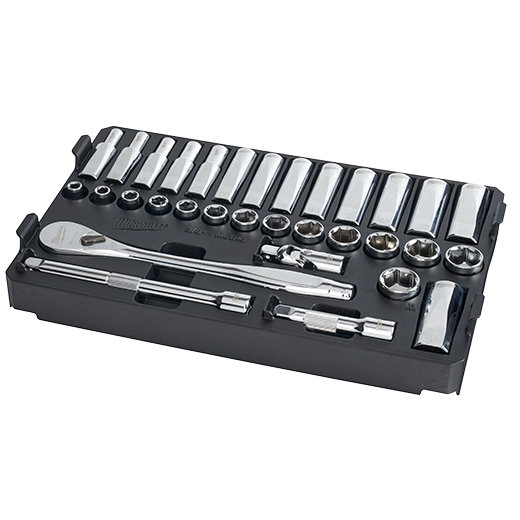 32pc 3/8" Metric Ratchet and Socket Set with PACKOUT™ Low-Profile Compact Organizer