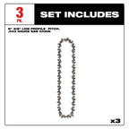 8" 3/8" LOW PROFILE™ Pitch, .043" Gauge Saw Chain (3 PK) - 49-16-2817 - image 2
