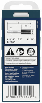 Bosch 85224MC 5/16 In. x 1 In. Carbide-Tipped Double-Flute Straight Router Bit