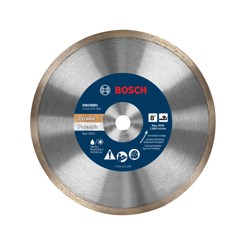 Bosch DBC0801 8 In. Continuous Rim Diamond Wheel for Precise Cuts